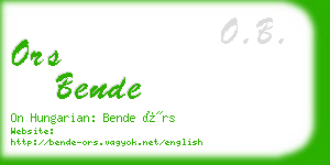 ors bende business card